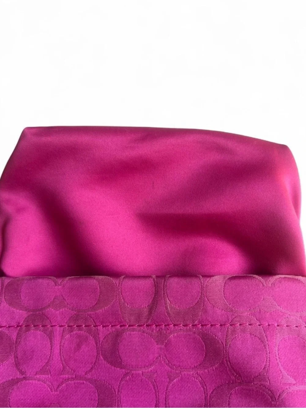 Vintage Coach Y2K Hot Pink Carly Mini Signature Hobo Shoulder Bag